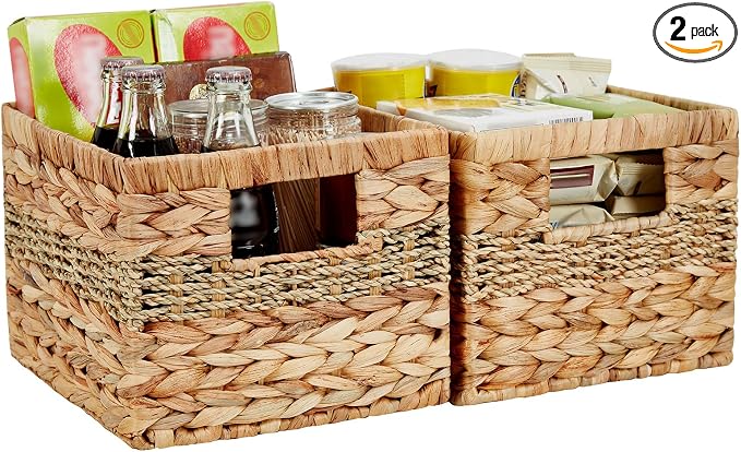 Water Hyacinth Wicker Basket, Decorative Woven Baskets by Bagnizer