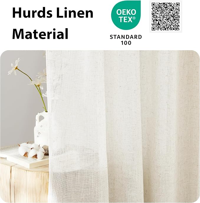 NICETOWN Flax Linen Burlap Door Curtains - Image 6