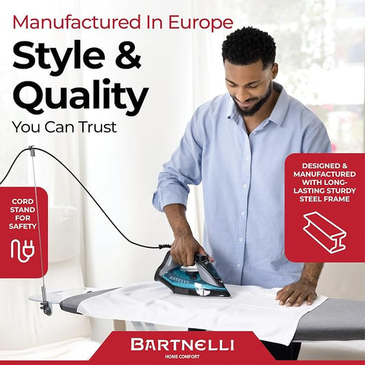 Bartnelli Extra Wide Pro Ironing Board 19x48 Ironing Surface - Image 2