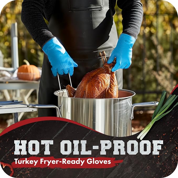 KITCHEN PERFECTION Silicone Smoker Oven Gloves-Extreme HeatResistant BBQ - Image 5