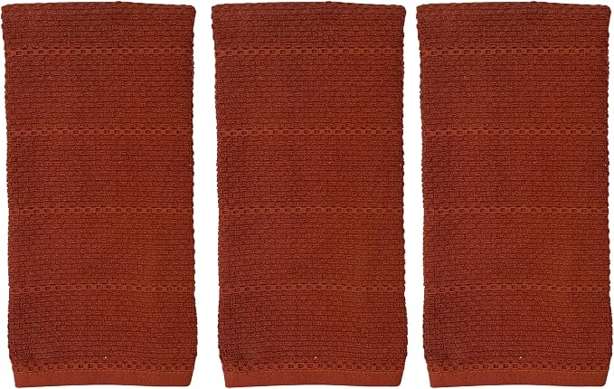 Maroon Rust Cinnamon Kitchen Hand Dish Towels: Oversized 28" x 18", 100% Cotton - Image 7
