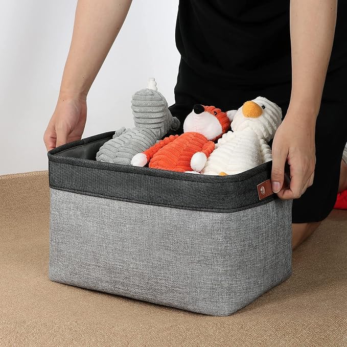 DULLEMELO Fabric Baskets for Storage, Rectangular Fabric Storage Bins - Image 6