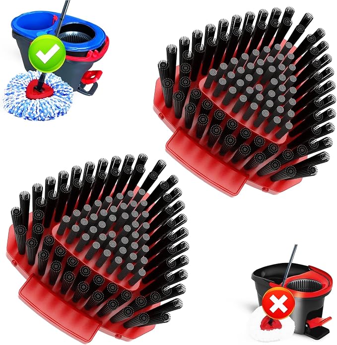 2 Pack Upgraded Spin Mop Replace Scrub Mop Brush Compatible by Fatmass