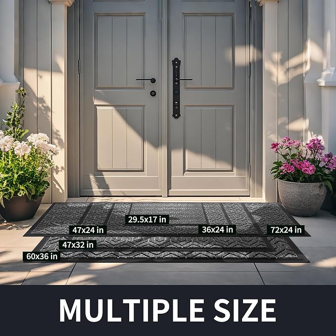 Yimobra Front Door Mat Outside Entrance 29.5x17, Waterproof Heavy Duty Outdoor - Image 2