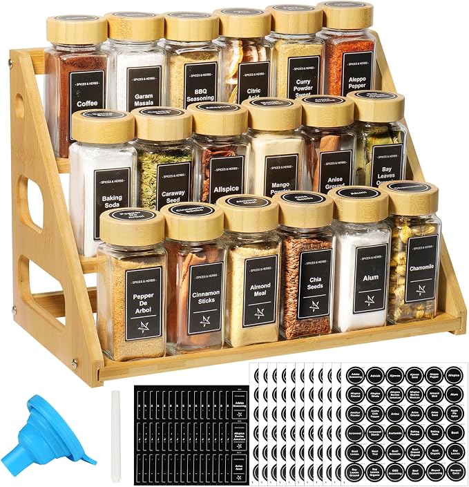 3 Tier Bamboo Spice Rack Organizer by FIKWO