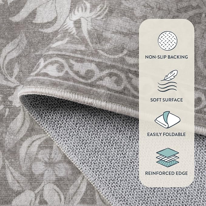 Lahome Bird Washable Area Rugs 5x7, Soft 5x7 Rug - Image 7