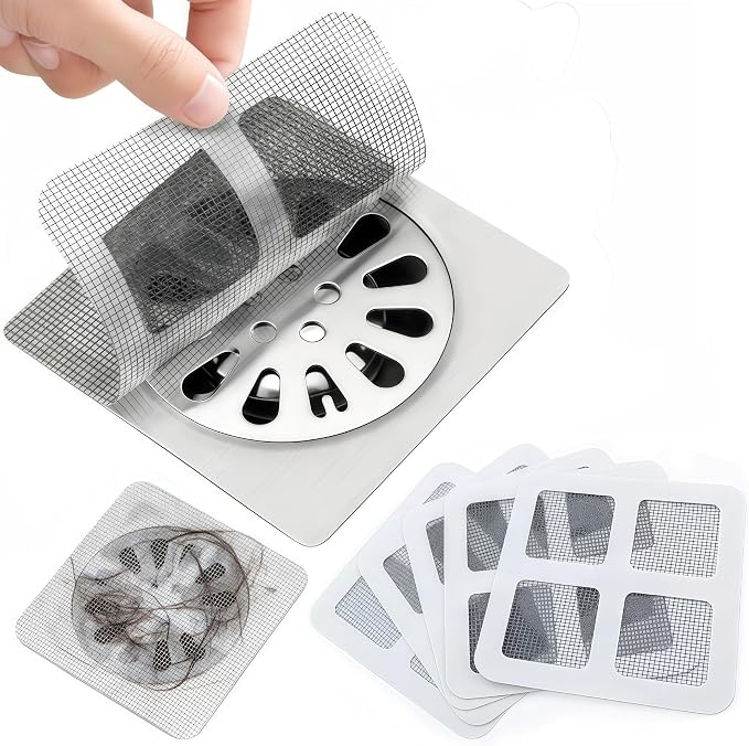 60 Pack Disposable Shower Drain Hair Catcher, Floor Drain Filter Stickers by Unknown