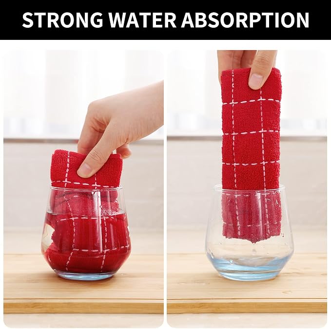 Homaxy 100% Cotton Terry Kitchen Dish Cloths, Ultra Soft and Absorbent Dish - Image 3