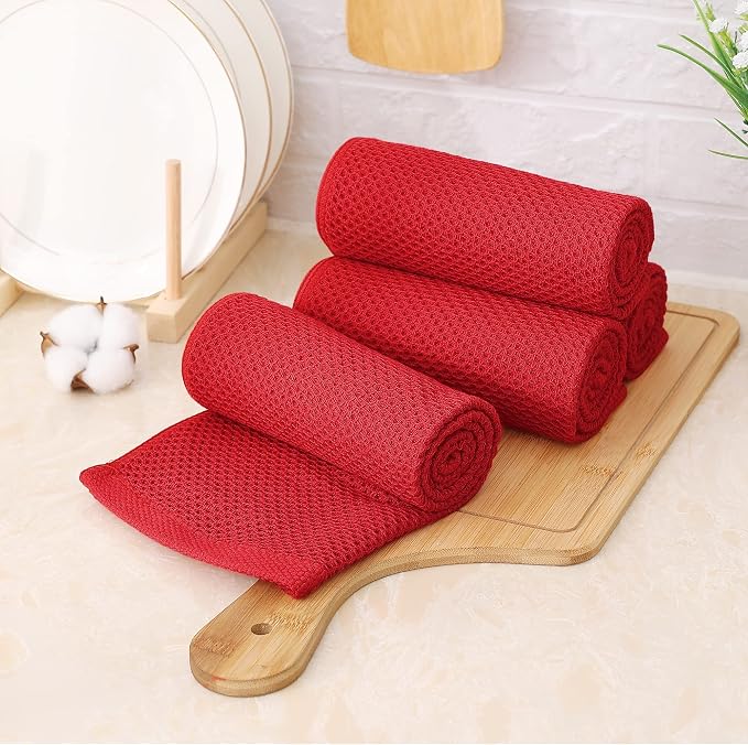 Kitinjoy 100% Cotton Waffle Weave Kitchen Hand Towels - Image 7