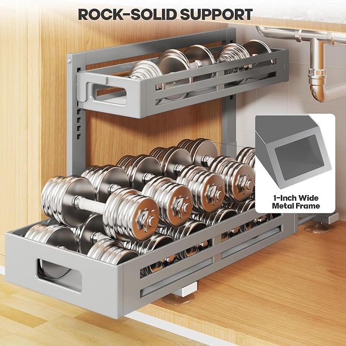 2 Pack 21IN-Depth Under Sink Organizer, Pull Out Cabinet Organizer - Image 3