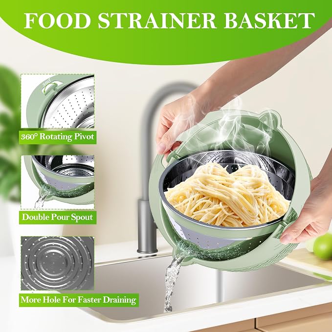 4 in 1 Colander with Bowl Set, Food Strainers and Colanders, Colander - Image 4