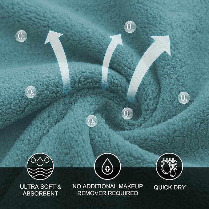 MOONQUEEN Microfiber Facial Cloths Fast Drying Washcloth 12 Pack - Image 7