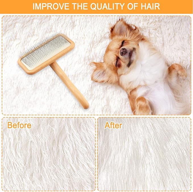 Carpet Rake Sheepskin Wool Brush and Sheepskin Brush Cleaner Comb, More Suitable - Image 5