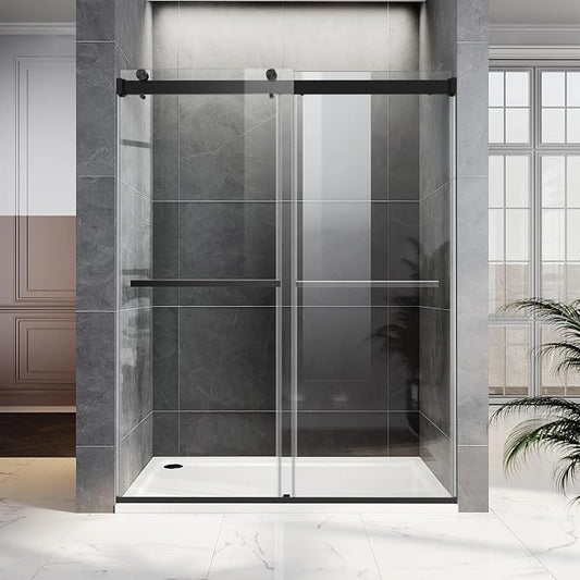 Frameless Sliding Shower Door, 56-60" W x 76" H Glass Shower Door - Image 2