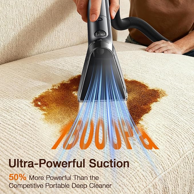LABIGO Portable Carpet & Upholstery Cleaner, 18Kpa Carpet Cleaner Machine - Image 2
