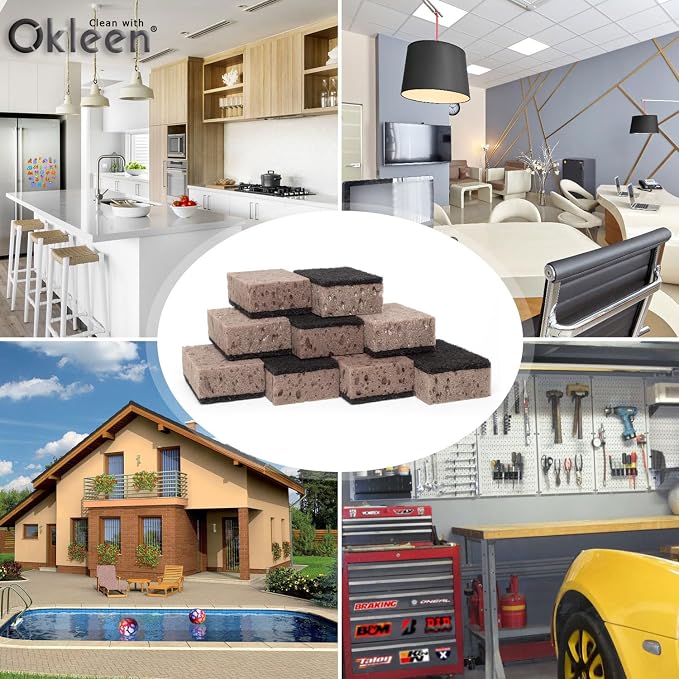 Taupe Multi Use Scrub Sponges. Made in Europe. 9 Pack, 4.3x2.8x1.4 inches. Best - Image 6