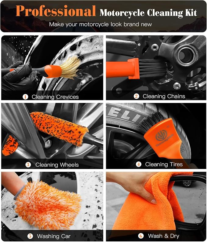 YeewayVeh 7PCS Motorcycle Cleaning Kit - Image 2