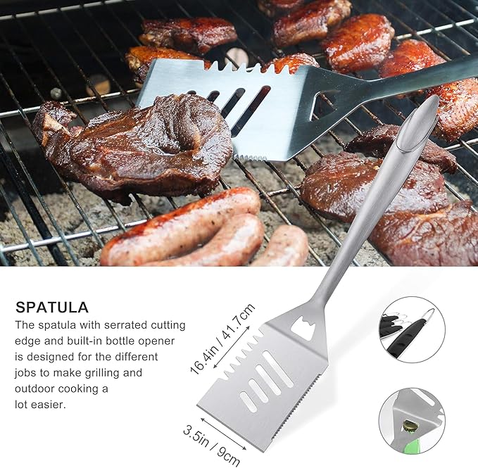 Grilljoy 8PCS Heavy Duty BBQ Grill Tools Set - Image 2