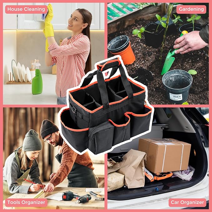 ProCase Cleaning Caddy Bag for Housekeepers, Foldable Cleaning Supply Bag - Image 5