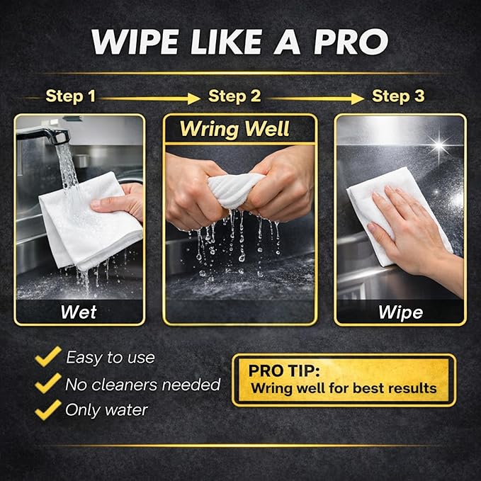 Microfiber Magic Streak Free Cleaning Cloth 3 Pack Clean Any Surface - Image 3