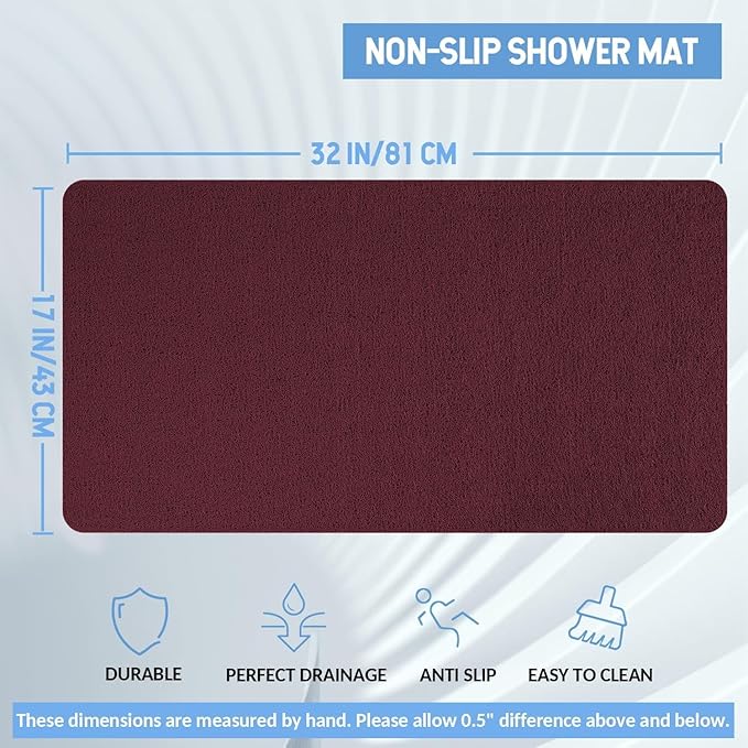 Non-Slip Bathtub Mat, Anti Slip Shower Mat, Fast Drying Bathtub Mats, Foot - Image 2