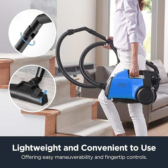 Eureka Bagged Canister Vacuum Cleaner, 3670H w/ 2bags, 3670h-blue - Image 2
