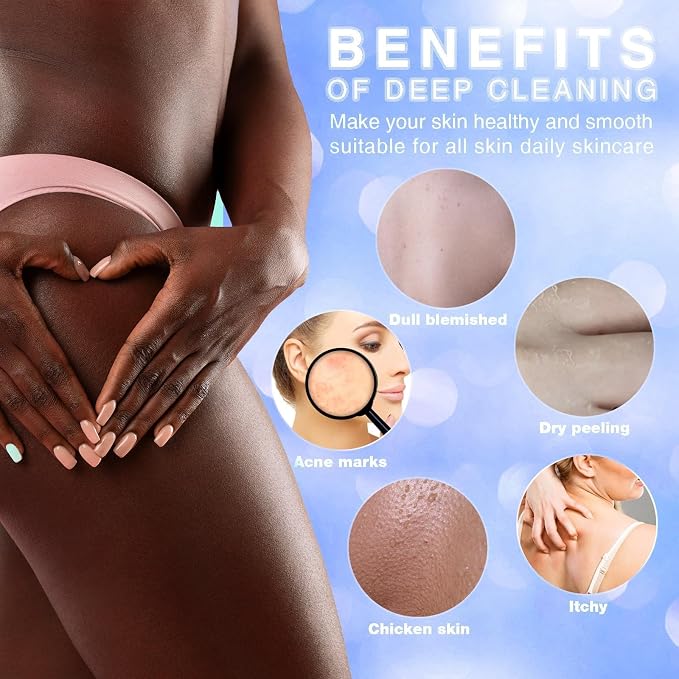 UJFQBH 3 Pieces African exfoliating net African Net Long Net Bath Sponge - Image 5