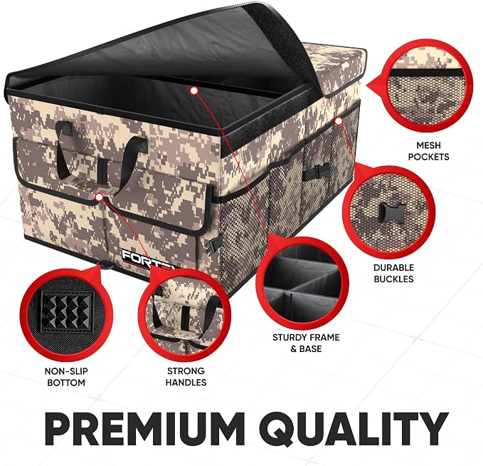 FORTEM Trunk Organizer For SUV Car Trunk Organizer, Foldable Storage, Car - Image 2