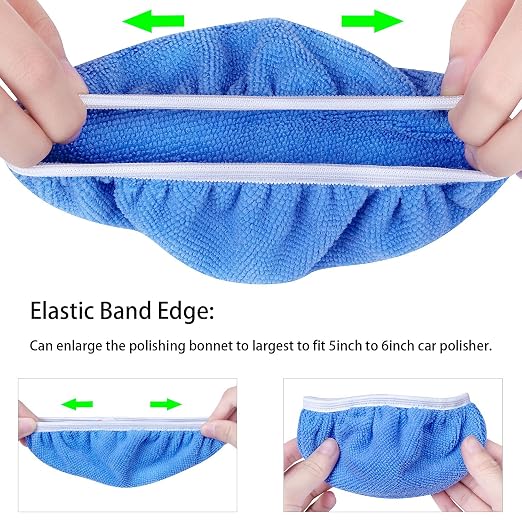 Awpeye 10Pack Car Polisher Pad Bonnet Soft Microfiber Polishing Bonnet Buffing - Image 3