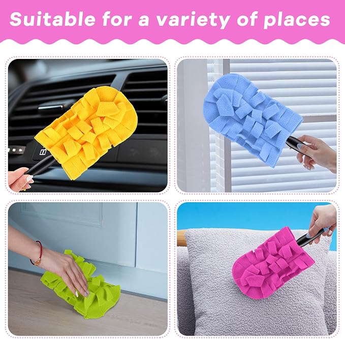 Zubebe 12 Pcs Duster Refill Reusable Fleece Duster Refills Feather Flat Dusters - Image 3