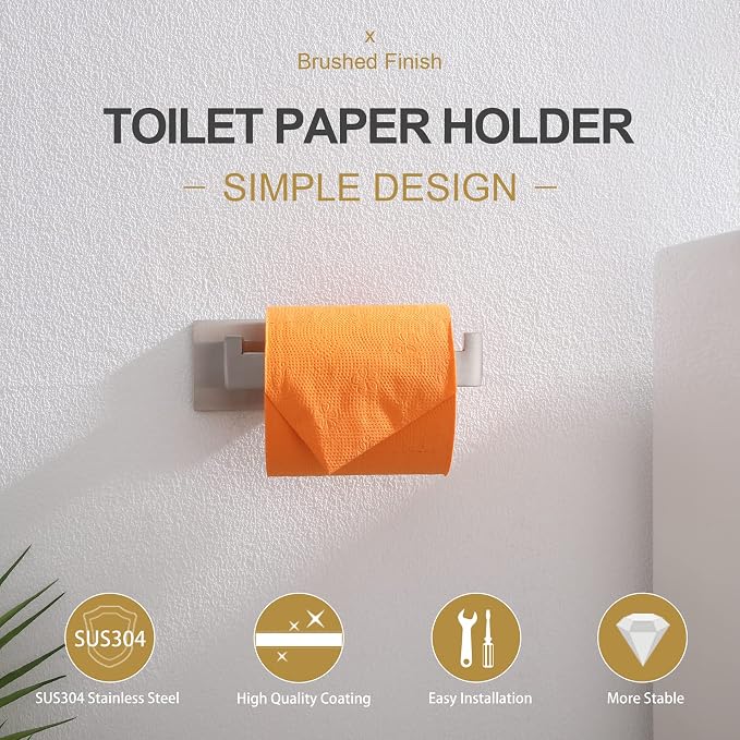 KOKOSIRI Toilet Paper Roll Holder Brushed Nickel Toilet Paper Holder Stainless - Image 5