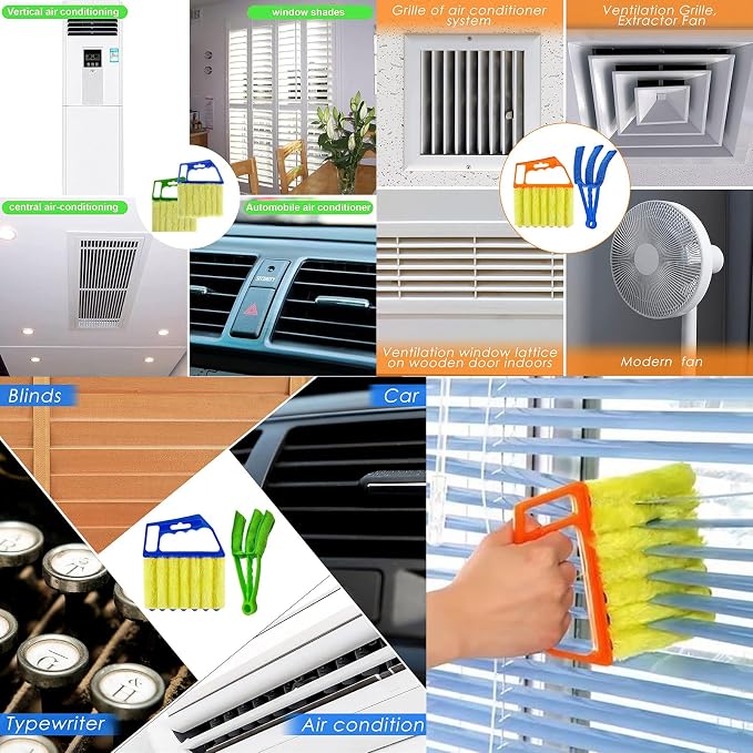 Blind Cleaner Duster Tool, 7 Finger & 3 Finger Window Venetian Blind Brushes - Image 5