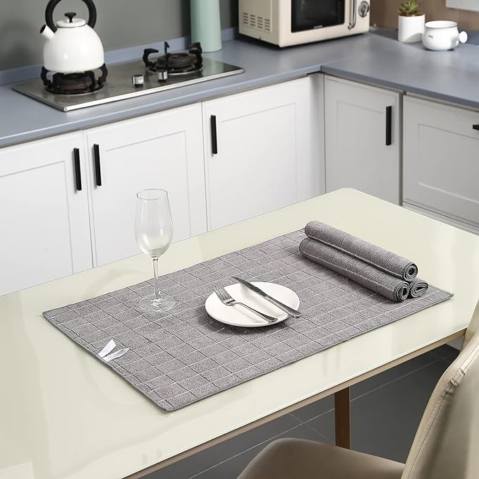 Microfiber Kitchen Towels and Dishcloths Set, 26 X 18 Inch and 12 X 12 Inch - Image 5