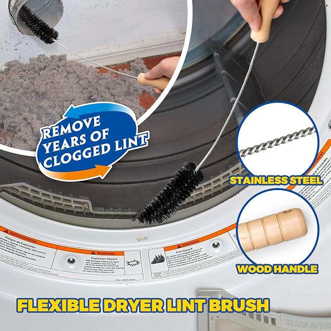 Holikme 2 Pieces Dryer Vent Cleaner Kit, Dryer Lint Vacuum Attachment and - Image 3
