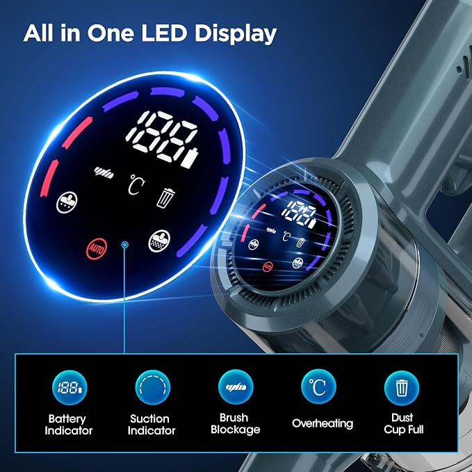 Cordless Vacuum Cleaner, 33KPA/400W Powerful Stick Vacuum - Image 3