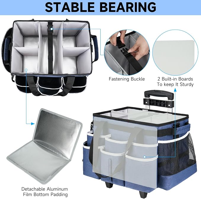 Large Rolling Cleaning Caddy Bag - Image 2