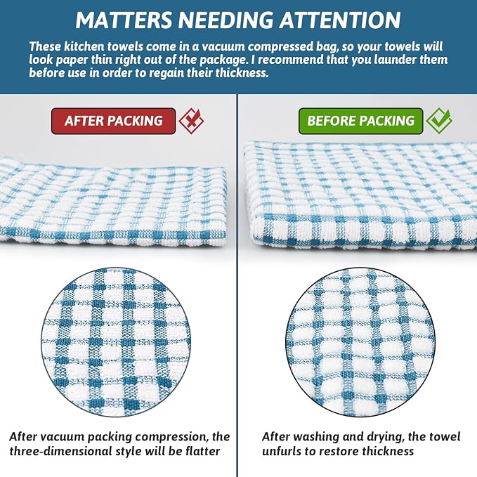 Nialnant 8 Pcs Kitchen Dish Rags, 100% Cotton Soft Absorbent Quick Drying Dish - Image 7