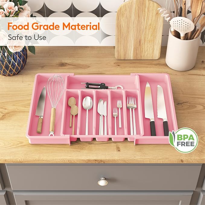 Lifewit Silverware Drawer Organizer, Expandable Utensil Tray - Image 6