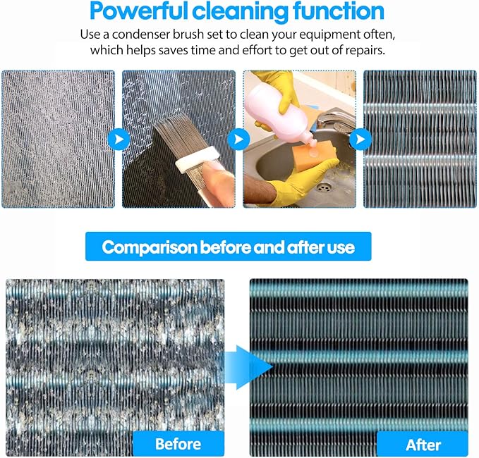 Hommtina 3 Pcs Air Conditioner Condenser Fin Comb/Cleaning Brush, Coil Cleaner - Image 5