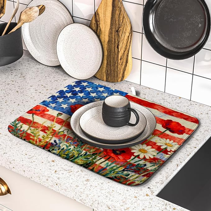 4th of July Patriotic Dish Drying Mat - Image 5