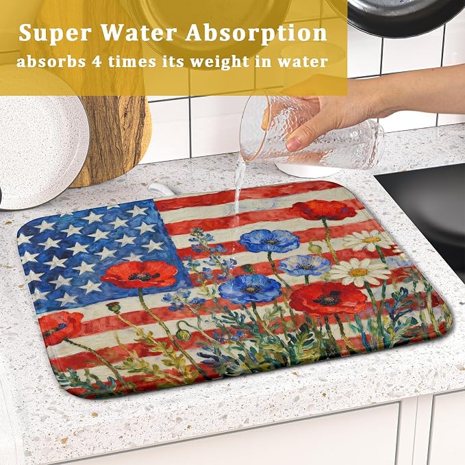 4th of July Patriotic Dish Drying Mat - Image 7