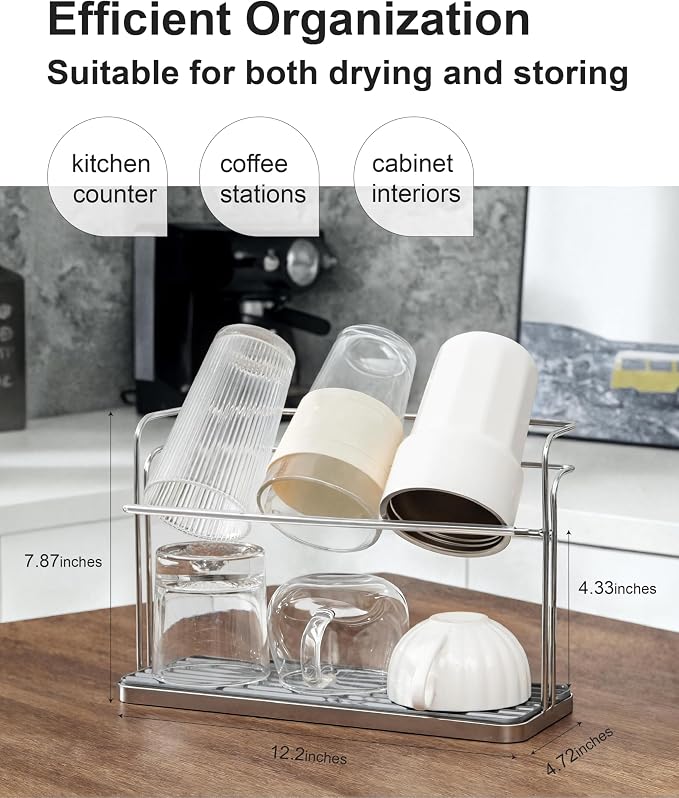 Stainless Steel Water Bottle Drying Rack Space Saving, Durable Cup Drying Rack - Image 5