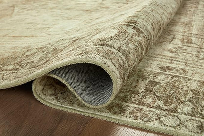 Loloi Magnolia Home by Joanna Gaines Banks Collection BAN-06 Natural/Granite 3'-6" x 5'-6" .13" Pile Height, Machine Washable, Accent Rug