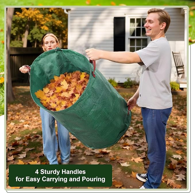 72 Gallons Reusable Yard Waste Bags, 3 Packs Lawn and Leaf Bags - Image 7
