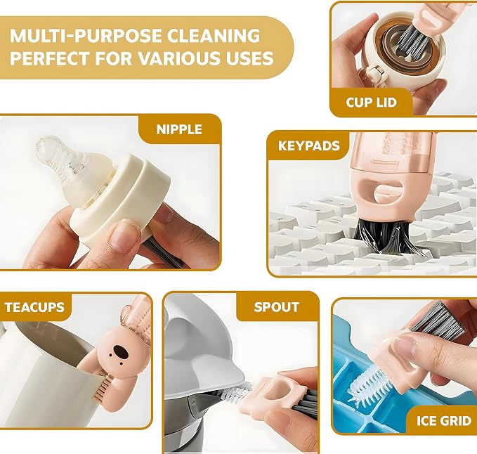 Cup Lid Cleaning Brush, 3 in 1 Cup Cleaner Brush New Multifunctional Lid - Image 6