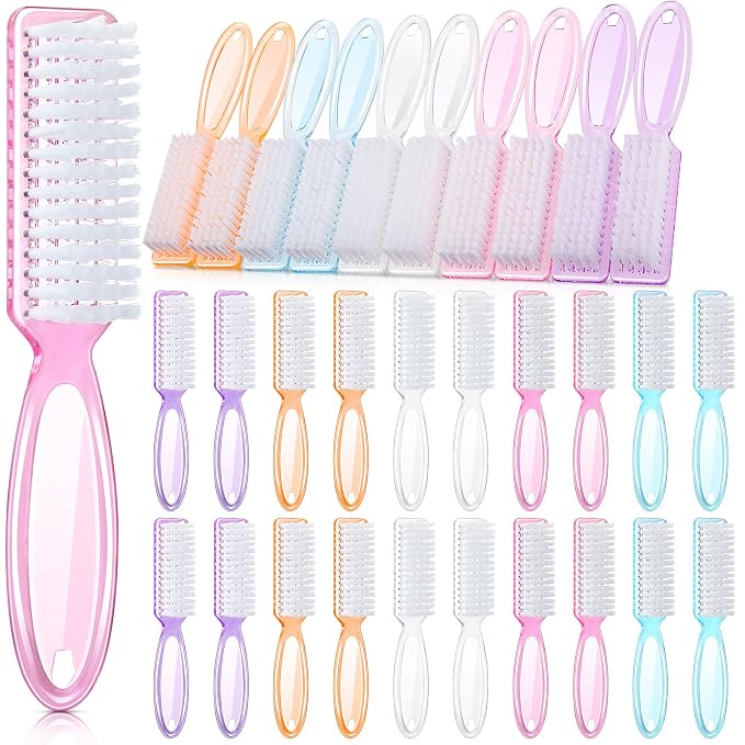 Patelai 30 Pcs Nail Scrubber Brushes Bulk Handle Grip Manicure Brushes by Patelai