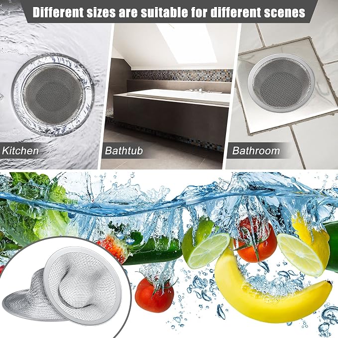 12 Pieces Stainless Steel Sink Strainer Drain Strainer - Image 6