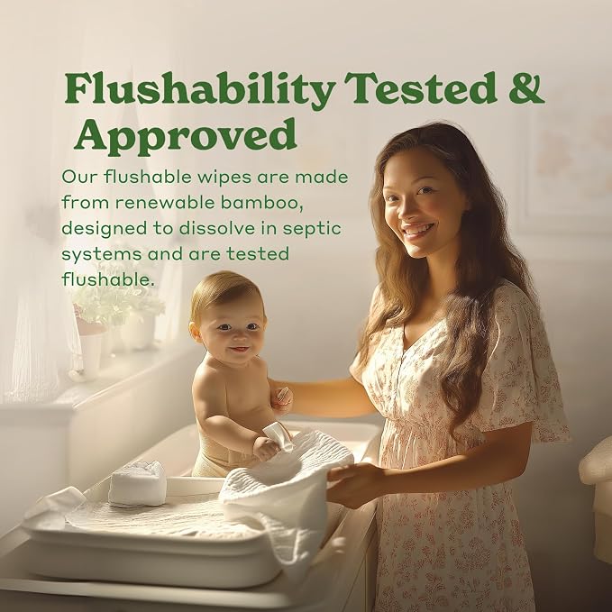 Caboo Tree Free Flushable Wipes, Certified Flushable, Septic Safe, Biodegradable - Image 3