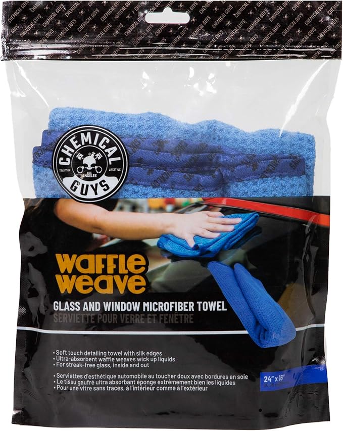 Chemical Guys MIC708 Waffle Weave Glass and Windor Microfiber Towel, RVs & More - Image 2