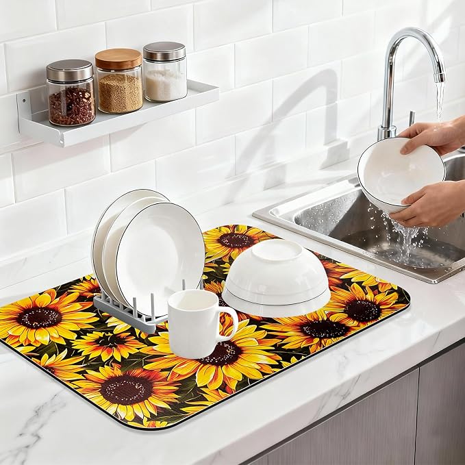 Sunflower Dish Drying Mat 24" x 16" - Image 4